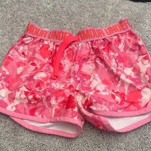 Under Armour Women's Patterned Pink Athletic Shorts